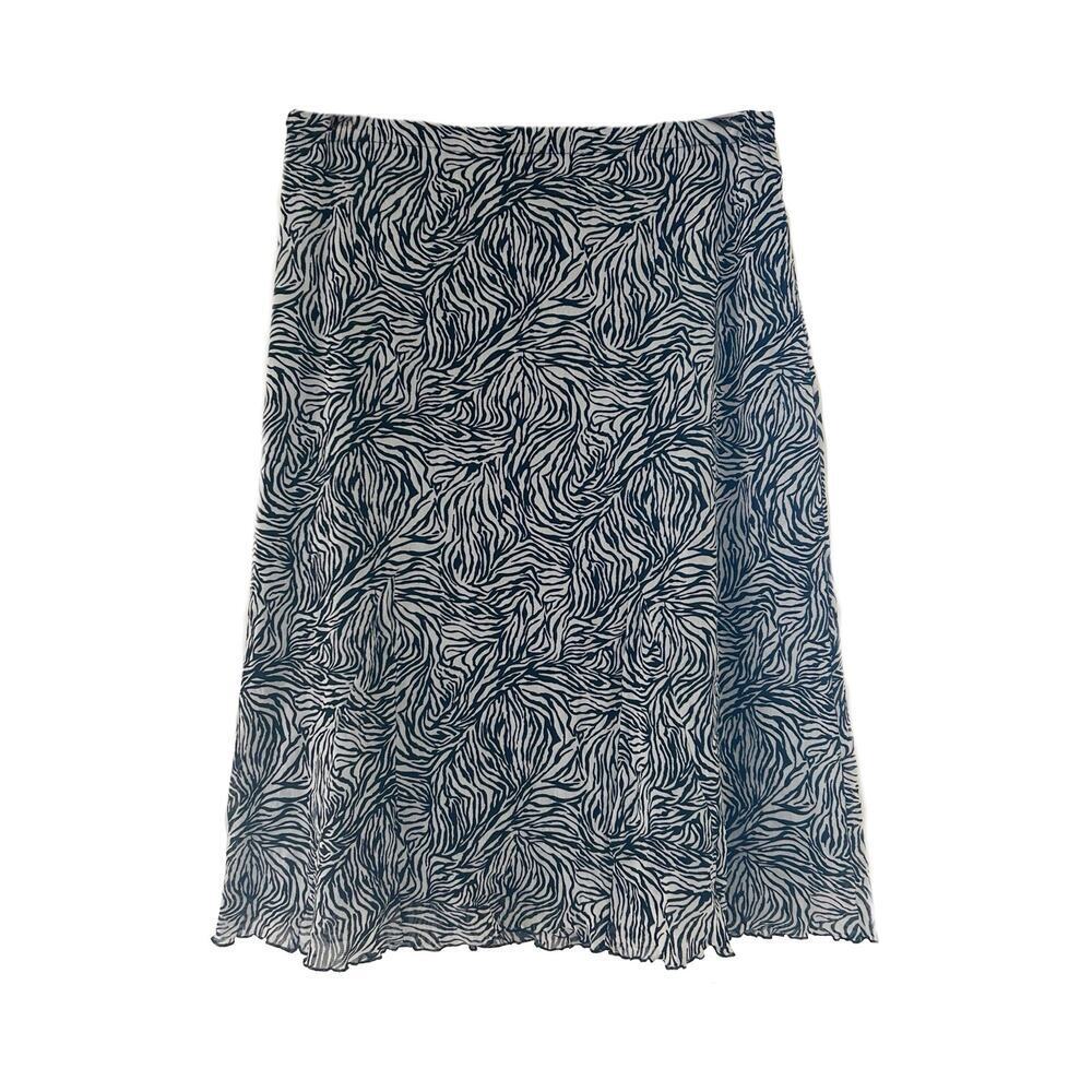 BCBG Max Azaria Zebra Print Midi Skirt Sz L
